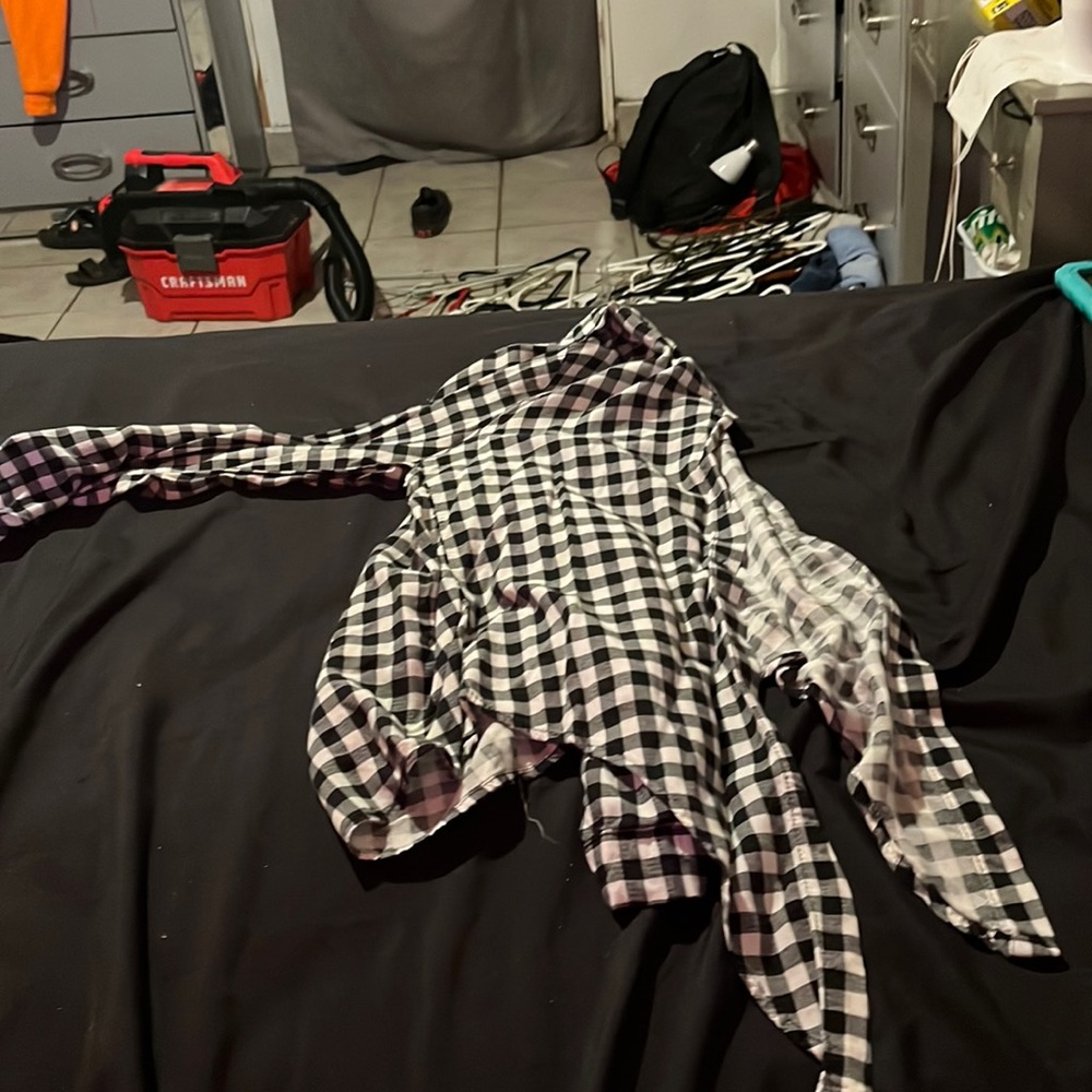 Love Notes plaid button up shirt
